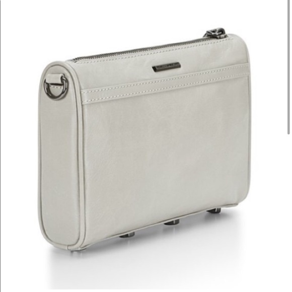 Rebecca Minkoff Crossbody Shoulder Bag Putty Gray Silver - Picture 2 of 6